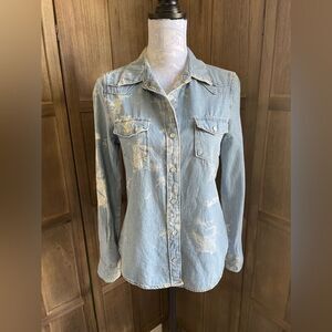 Xhilaration Bleached Denim Blouse.